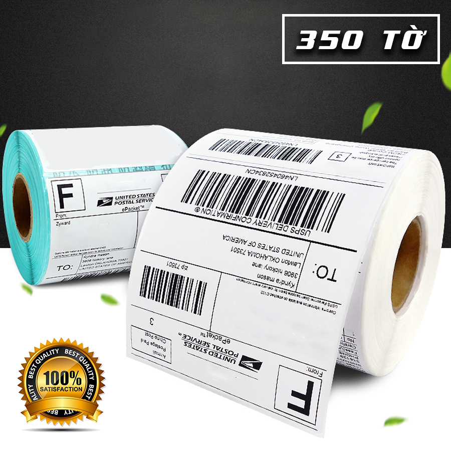 Cuộn giấy in nhiệt tự dính khổ 100*150 (350 tờ)