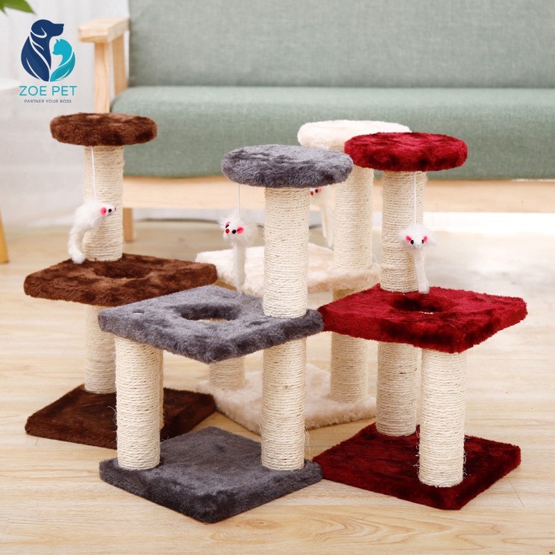 Cây Cào Móng Cho Mèo 3 Tầng -  Cat Tree kiêm nhà nằm cho các bé vừa cào móng vừa chơi vừa nằm ngủ cả ngày