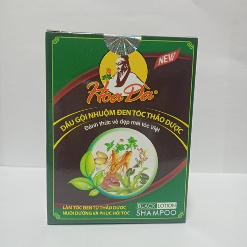 Nhuộm đen tóc thảo dược Hoa Đà hộp 3 gói