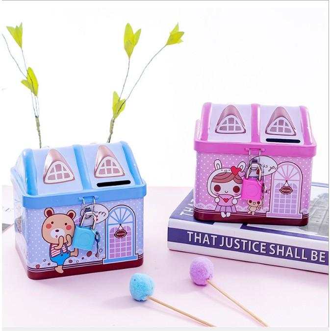 Két sắt mini hình ngôi nhà cho bé để dành tiết kiệm 1l39