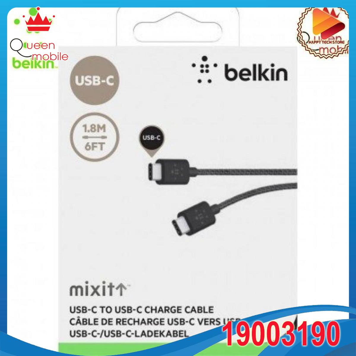Cáp nhập khẩu mỹ dài 1.8 m belkin 2 đầu usb-c usb-c to usb-c sync & charge 1.8m - f2cu041bt06
