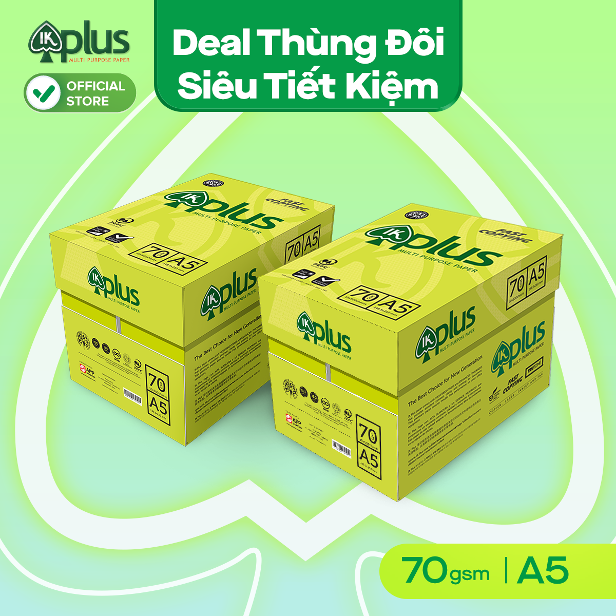 Combo 2 thùng giấy ik plus a5 70gsm - giấy photo, giấy vẽ - hàng chính hãng