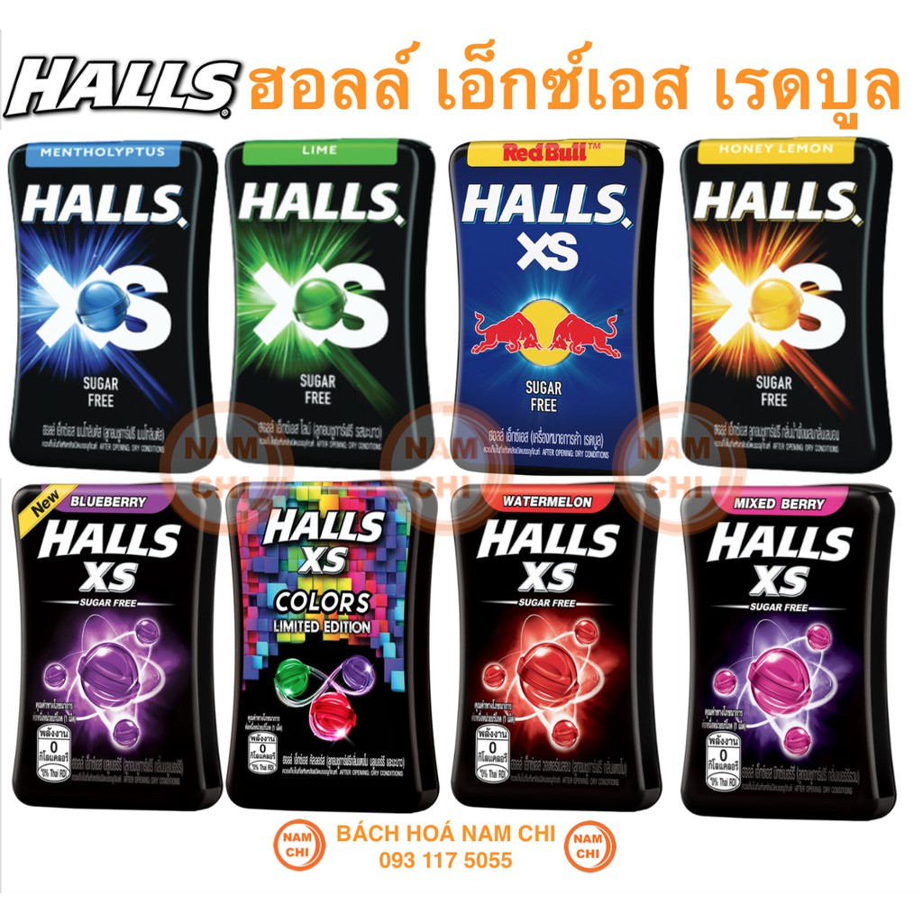 1 HỘP LẺ KẸO NGẬM KHÔNG ĐƯỜNG HALLS XS 13.8g - Thailand