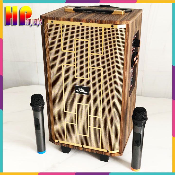 Loa Karaoke K89 kèm 2 micro, thùng gỗ, âm thanh cực chắc, hát rất nhẹ, mẫu mới 2024