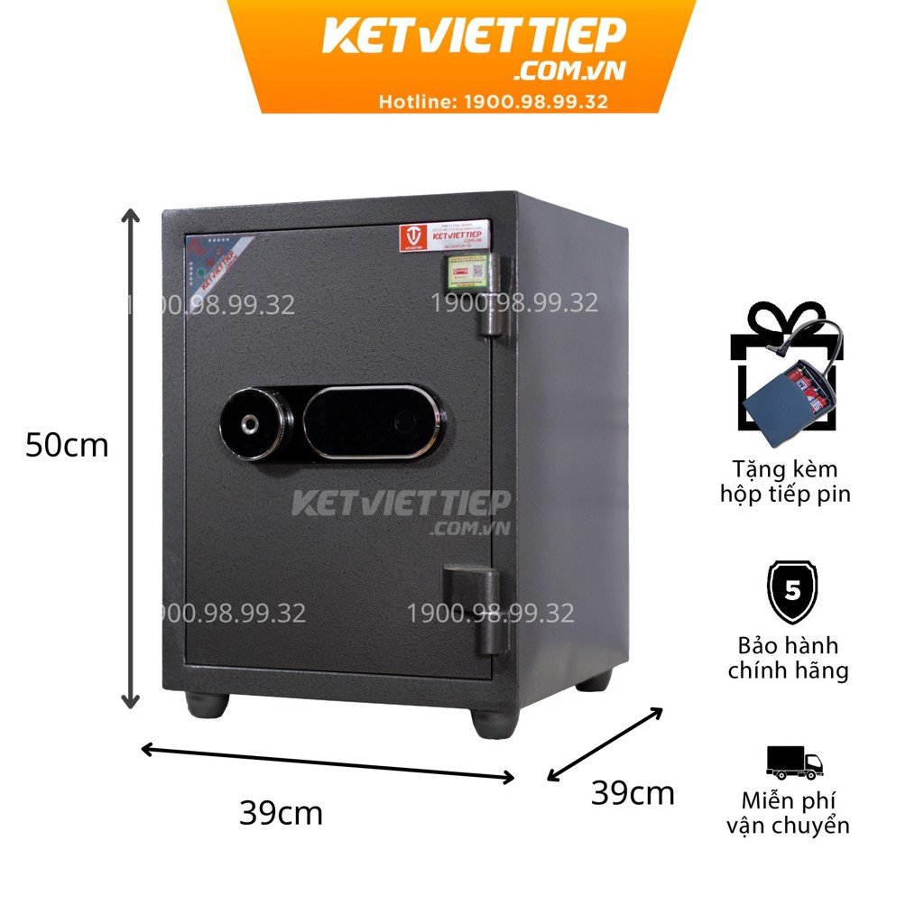 Két sắt Việt Tiệp siêu cường KVTSC580 khóa vân tay điện tử Đựng tiền an toàn Chống cháy 2000 độ C Bảo hành 2 năm toàn quốc