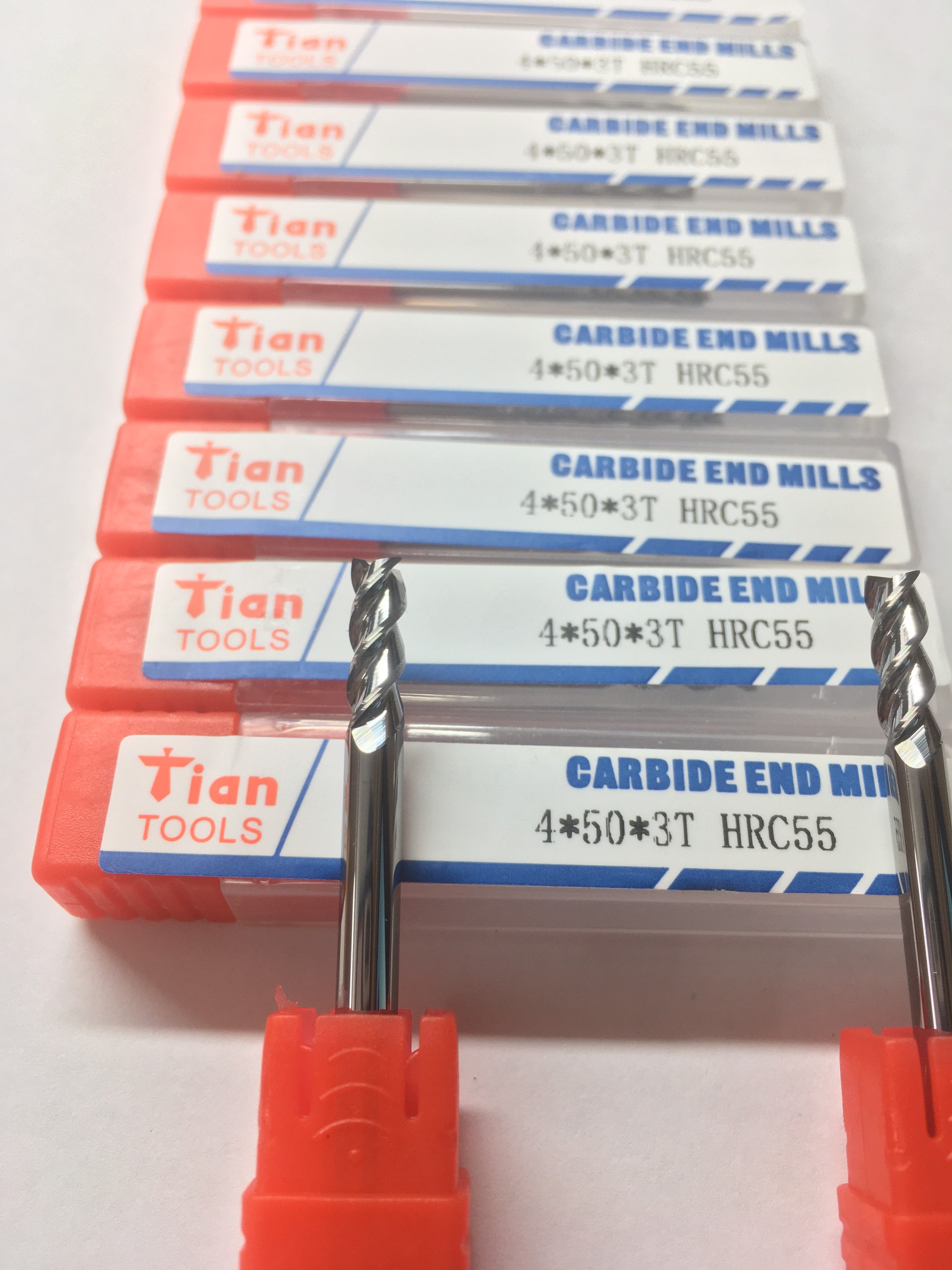 Mũi phay ngón D4 - Ø4: 3 Me - Dài 50mm - Dao Nhôm / Dao phay hợp kim, hàng cao cấp 55HRC (End Mill Flat)