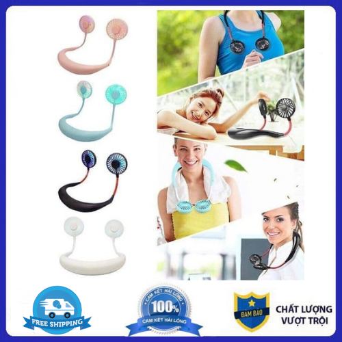 [Bảo hàng 6 tháng] Quạt Mini Tích Điện Đeo Cổ Tiện Lợi-Quạt tích điện mini có cổng sạc USB cùng tiện lợi, quạt mini, quạt đeo cổ, quạt có cổng sạc USB