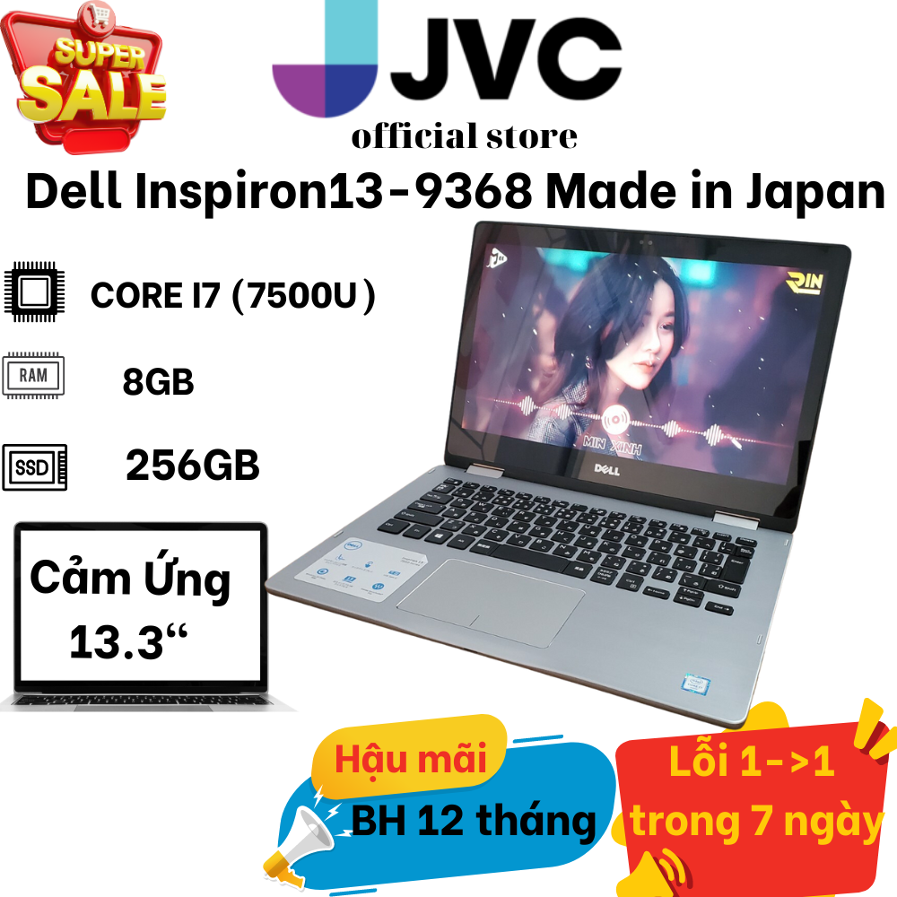 Laptop Cảm Ứng giá rẻ DELL  Inspiron 13-7378, Core i7-7500U, 16GB RAM, 256GB SSD, Màn hình cảm ứng 360, nguyên zin nhật bản