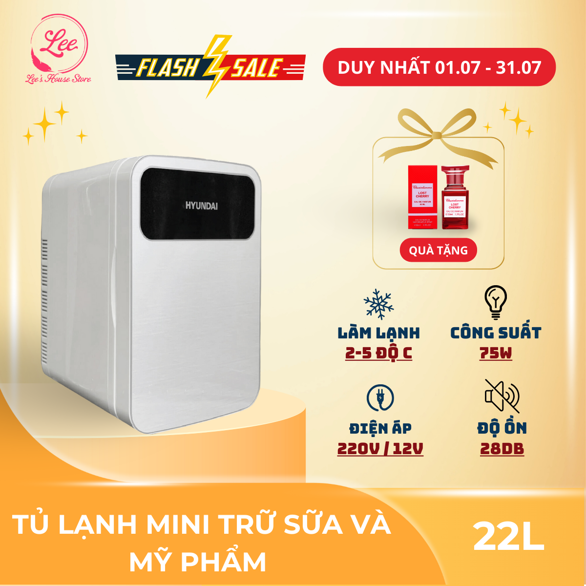 Tủ lạnh mini PITEK cao cấp 2 chiều nóng lạnh 22L đựng mĩ phẩm, nước hoa, sữa, trái cây - Kho sỉ tủ lạnh mini
