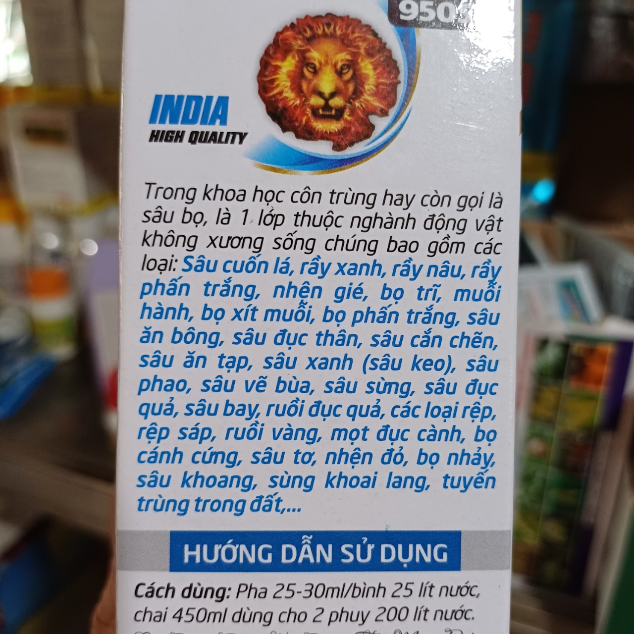 Thuốc trừ sâu rầy trên cây ăn trái Lion Super 450ml xông hơi cực mạnh, diệt trừ sâu xanh, sâu khoang, sâu đục quả, sâu tơ, bọ trĩ, rầy xanh, rầy trắng, rầy nâu, mọt đục cành, bọ cánh cứng