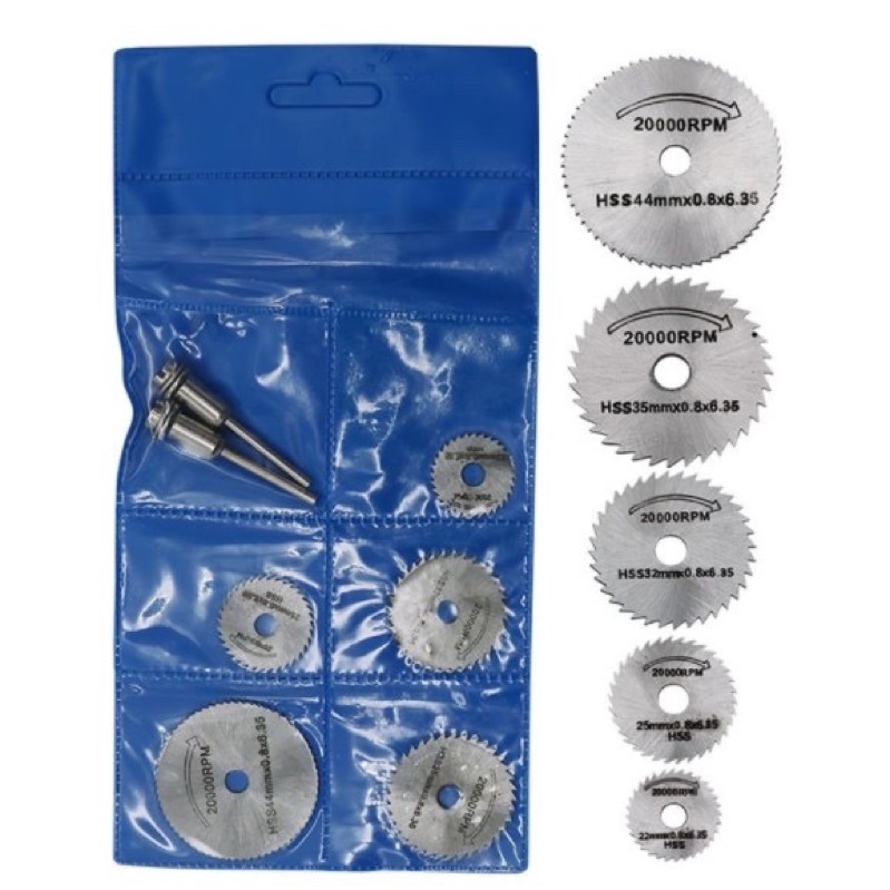 Bộ Lưỡi cắt mini dùng cắt gỗ thép HSS 7 chi tiêt