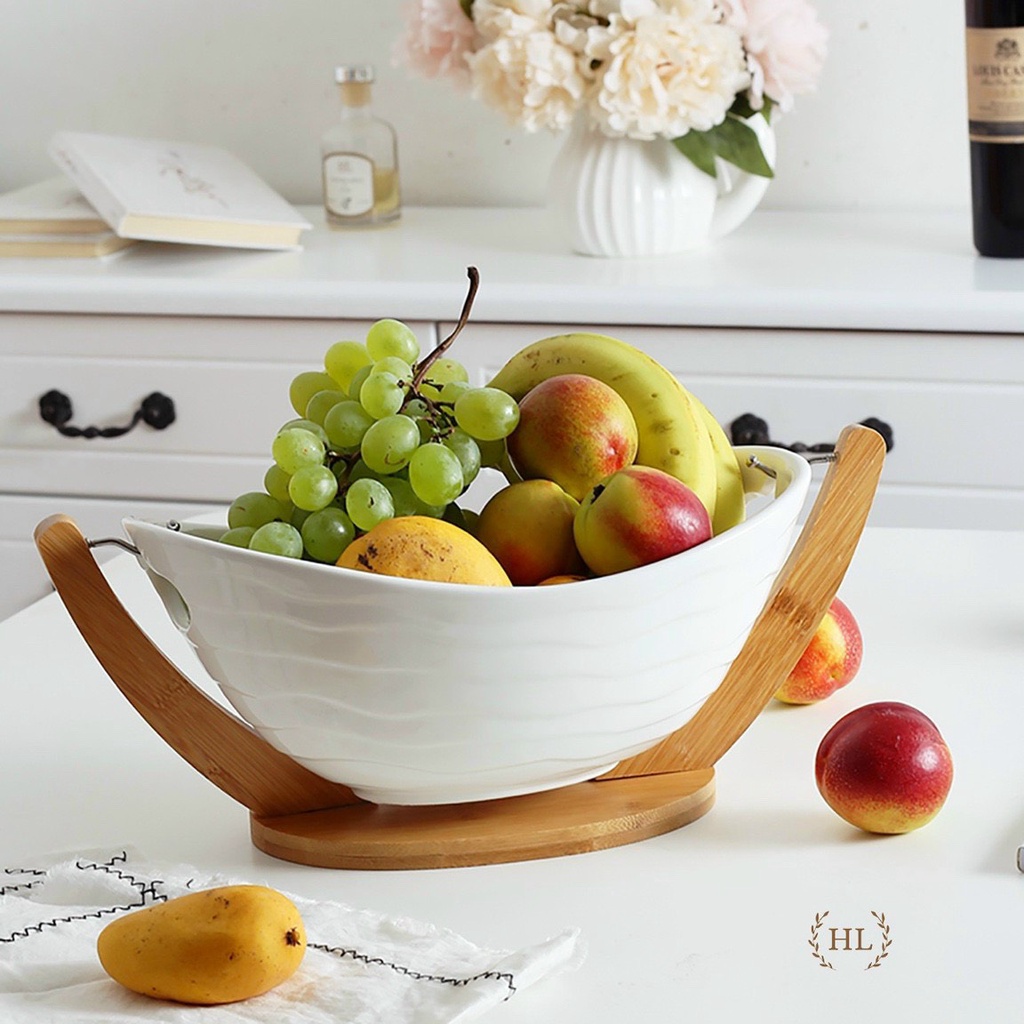 Khay sứ hoa quả, võng hoa quả sứ - decor bàn ăn