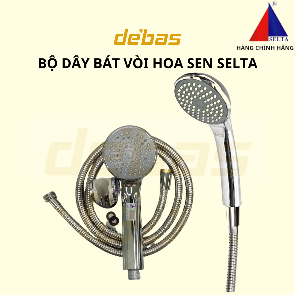 Vòi sen tắm nóng lạnh dây bát sen nhà tắm siêu bền cao cấp chính hãng bảo hành 12 tháng Selta DBSELTA mạ
