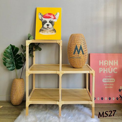 Kệ trang trí Minhlongwood m27 - kệ gỗ vuông để đồ tiện lời - trang trí nội thất - tháo lắp dể dàng