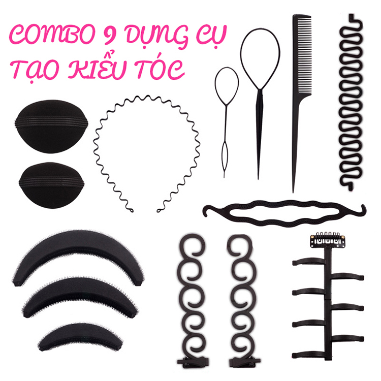 ⭐ Combo 9 dụng cụ tạo kiểu tóc đa năng - Đầy đủ và siêu tiện dụng trong việc làm tóc - monster BEAUTY