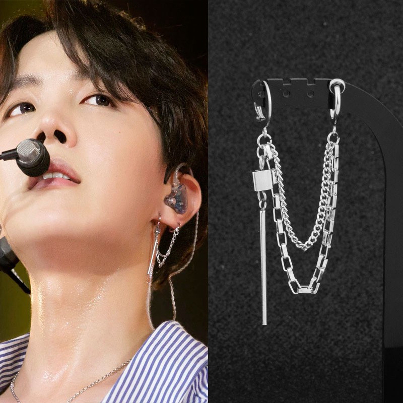 Khuyên tai nam titan kẹp vành xỏ lỗ phong cách J-Hope BTS