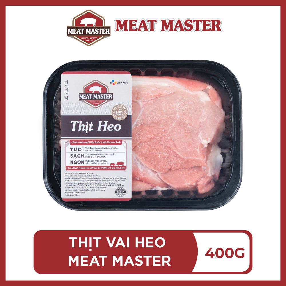 Thịt vai heo Meat Master - Thịt heo mát ngon, mềm mọng, ngọt thịt