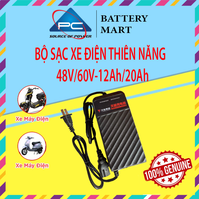 Sạc xe điện thiên năng tianneng 48v/12a-20a, 60v/20a, chống phồng tự ngắt, chân đặc