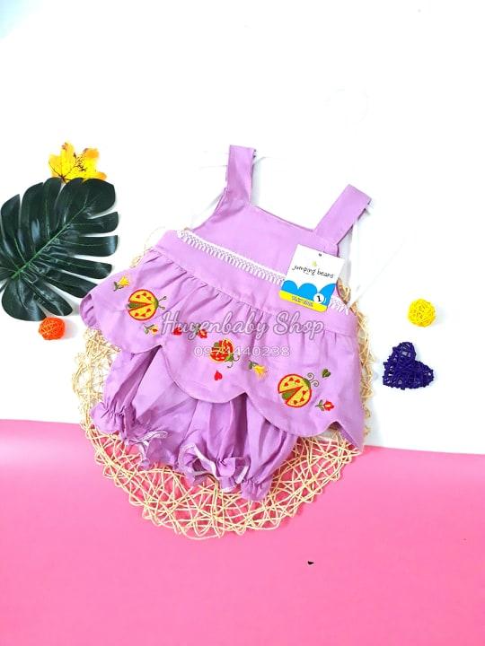 Sét bộ hè bé gái jumping beans màu hồng dâu size 4-11,3kg