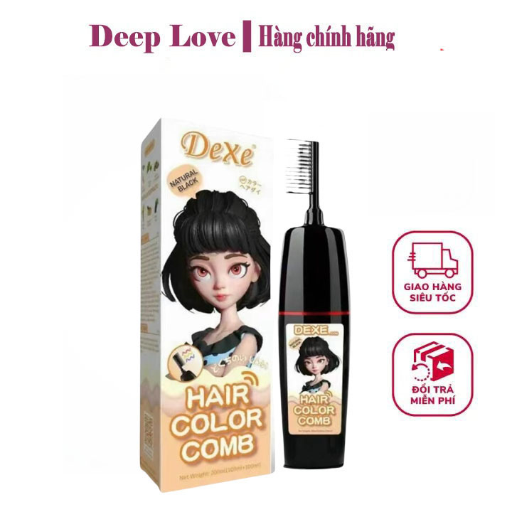 Lược nhuộm tóc thuốc nhuộm phủ bạc nhập khẩu anh quốc nhuộm tóc thảo dược phủ bạc màu đen/200ml