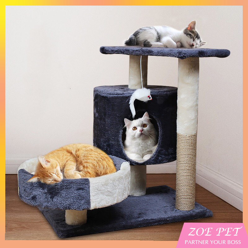 Cây cào móng-cattree nhà mèo rộng lớn giúp bé trở nên năng động và cải thiện thể chất, giảm tình trạng stress , béo phì/ Là nơi ngủ cả ngày cho các bé