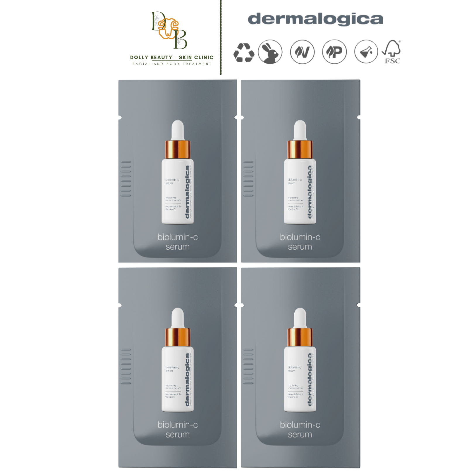   SAMPLE - 4 gói  Serum dưỡng trắng chống lão hoá BIOLUMIN-C SERUM của Dermalogica - Dolly Beauty 