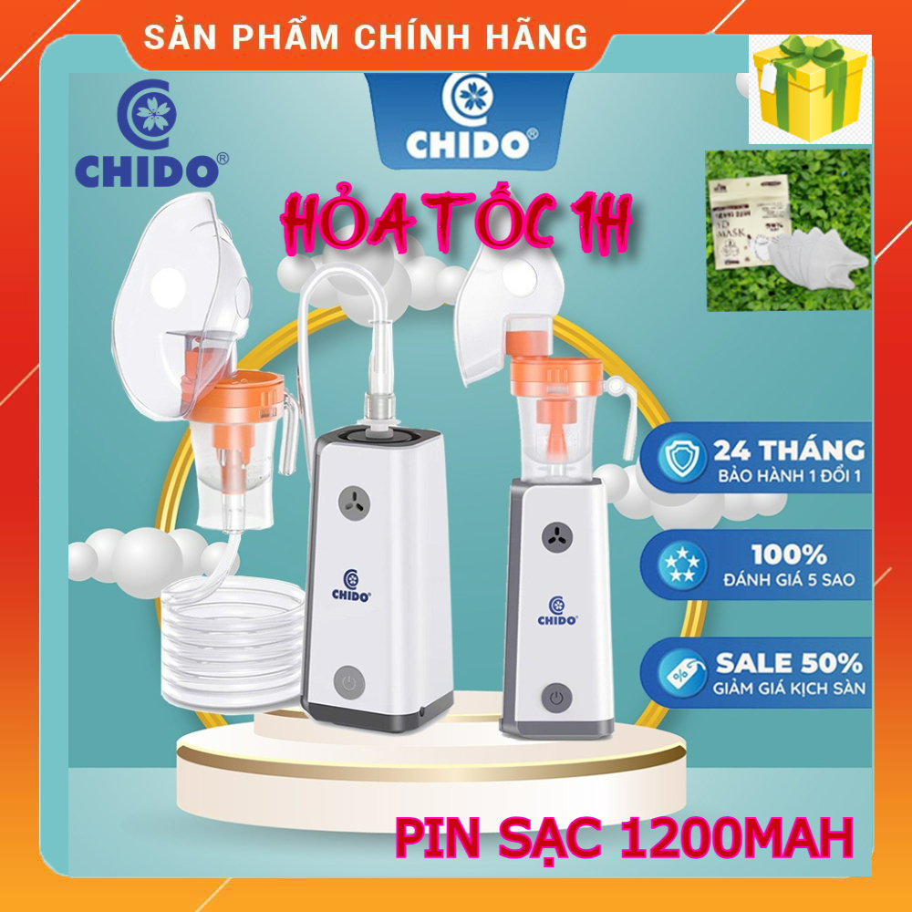 Máy xông khí dung cầm tay pin sạc chido all new 2023 cnb69026 cho bé, người lớn không ồn, nhỏ gọn, xông mũi họng