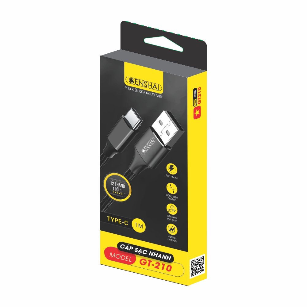 Cáp sạc genshai cổng type c dài 1m gt210_hàng chính hãng