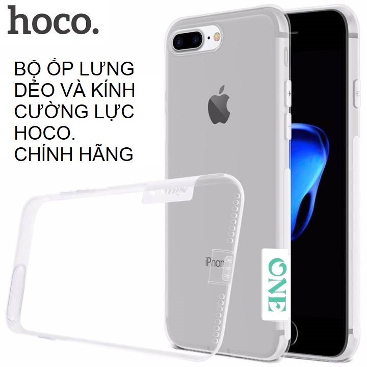 [HCM]COMBO Kính cường lực và ốp dẻo trong suốt hoco cao cấp chính hãng dùng cho ip7 ip8