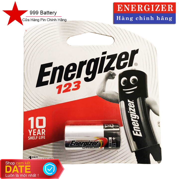 Pin cr123, cr123a energizer 3v lithium chính hãng - vỉ 1 viên pin cho máy ảnh