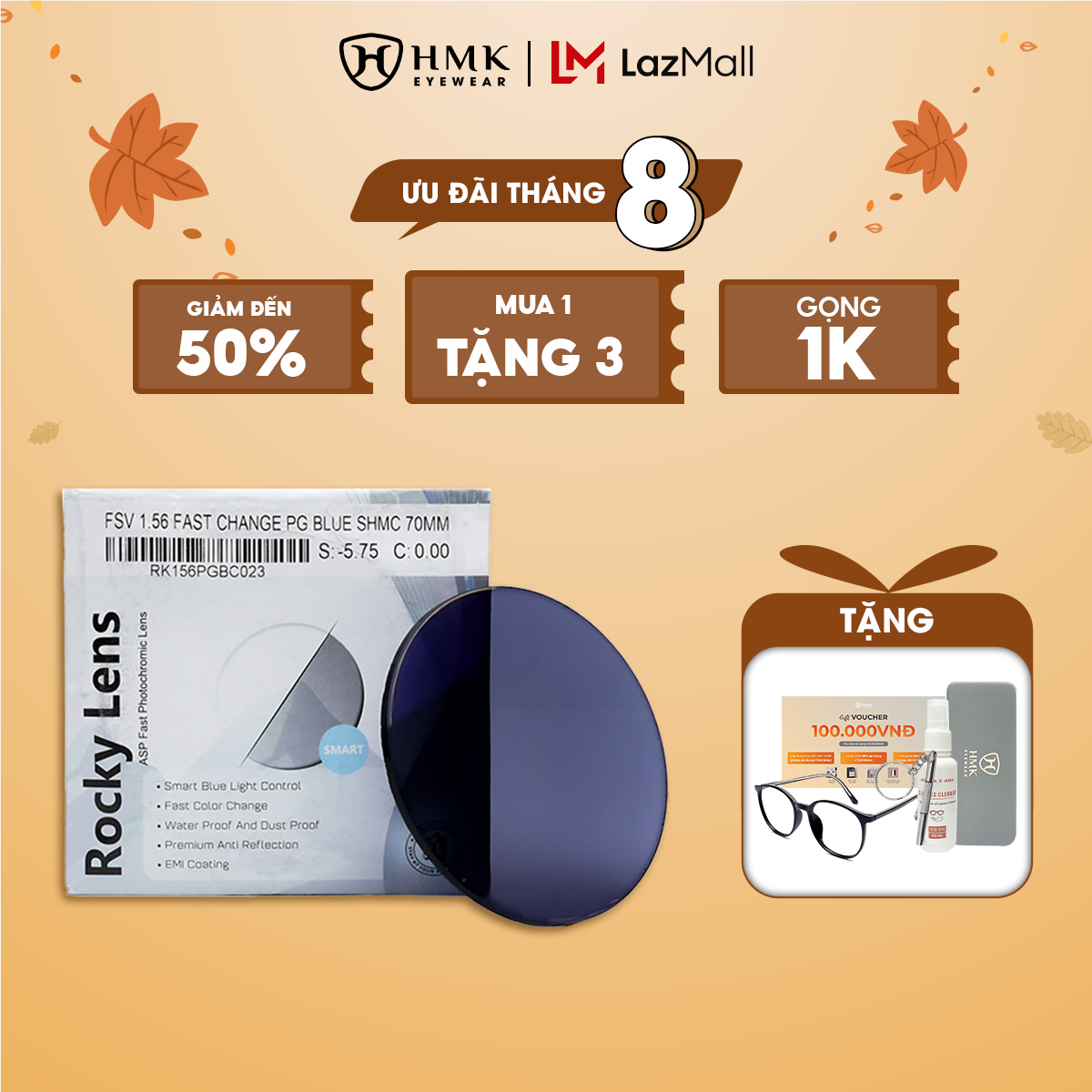 Tròng kính rocky đổi màu khói chính hãng canada cực chất - rocky canada