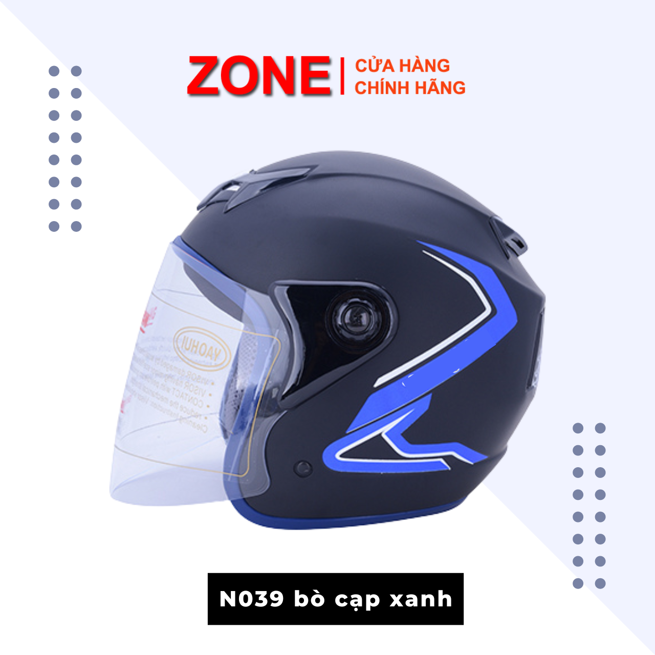 [HCM][Flash Sale] Nón Bảo Hiểm 3/4 Đầu Cao Cấp Napoli Tem Bọ Cạp Kính Trong Size Đầu 55-59 cm - Bảo Hành 12 Tháng