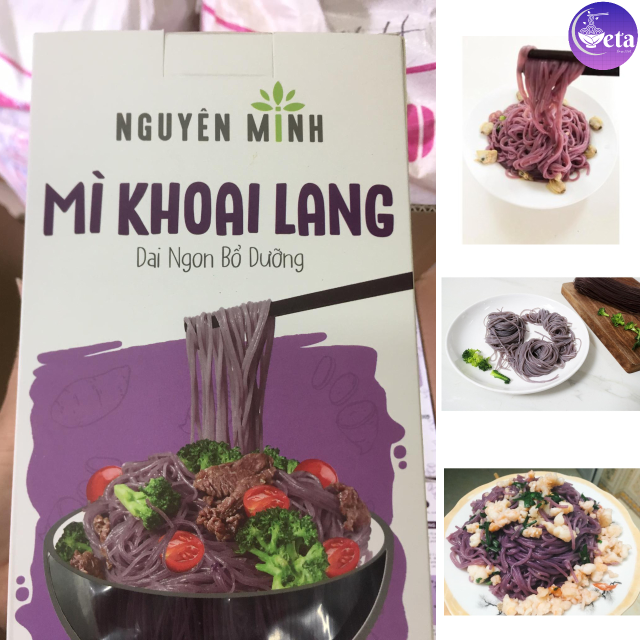 Bún khoai lang tím Nguyên Minh 300gr/Hộp - eatclean, giảm cân, bún rau củ cho bé ăn dặm - hcm, đồng nai