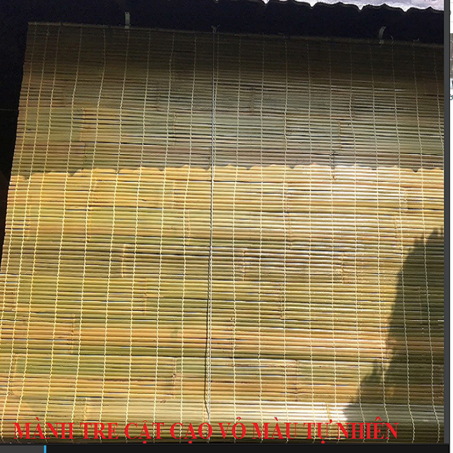 mành tre cật cạo vỏ  che nắng ban công  rộng 1m50 x cao xuống 1,5m ,2m,2m50 ,3m  Rèm tre treo cửa sổ hành  lang lan can có dây kéo