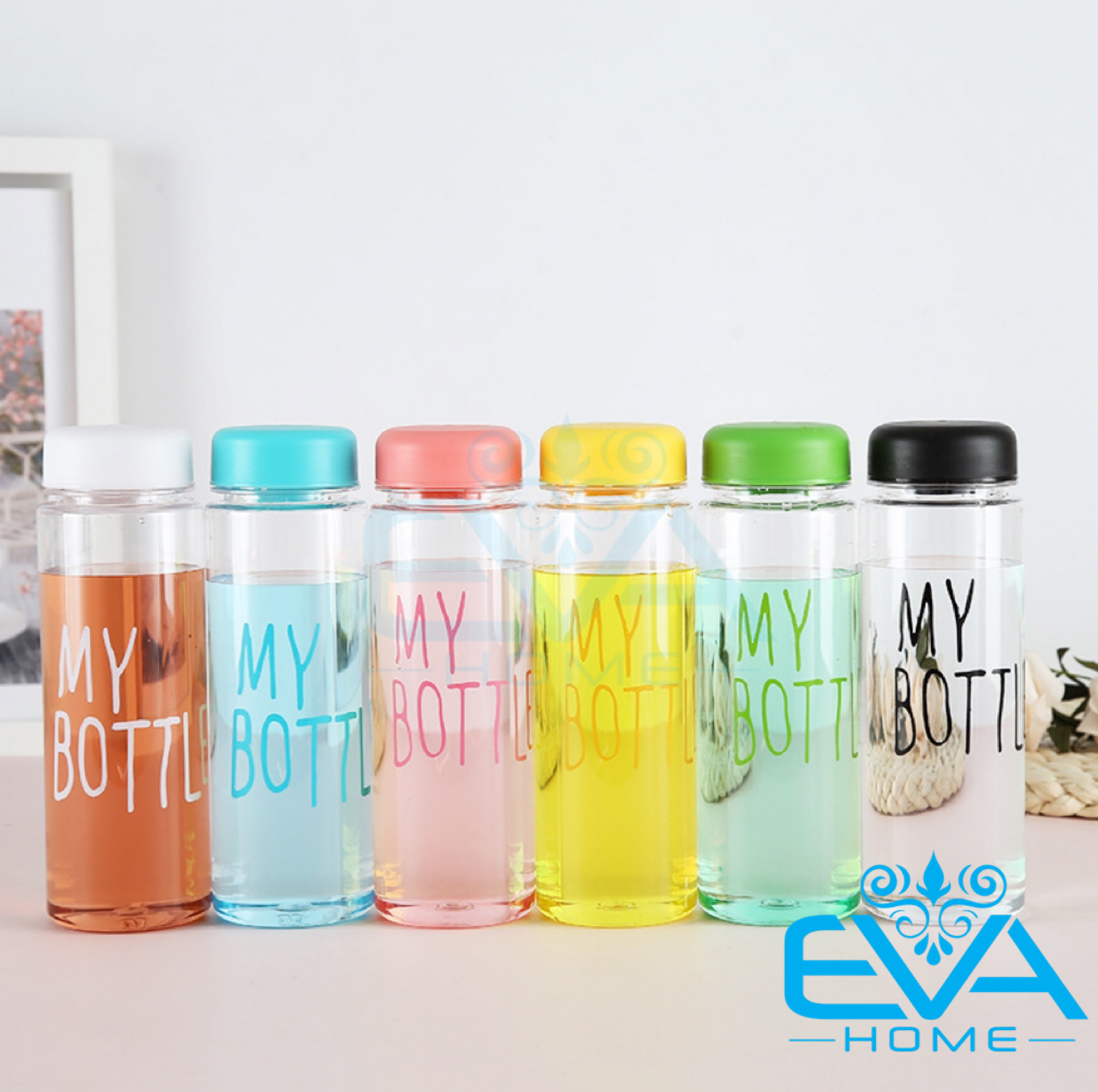 Bình nước thủy tinh in chữ my bottle nhiều màu 500ml