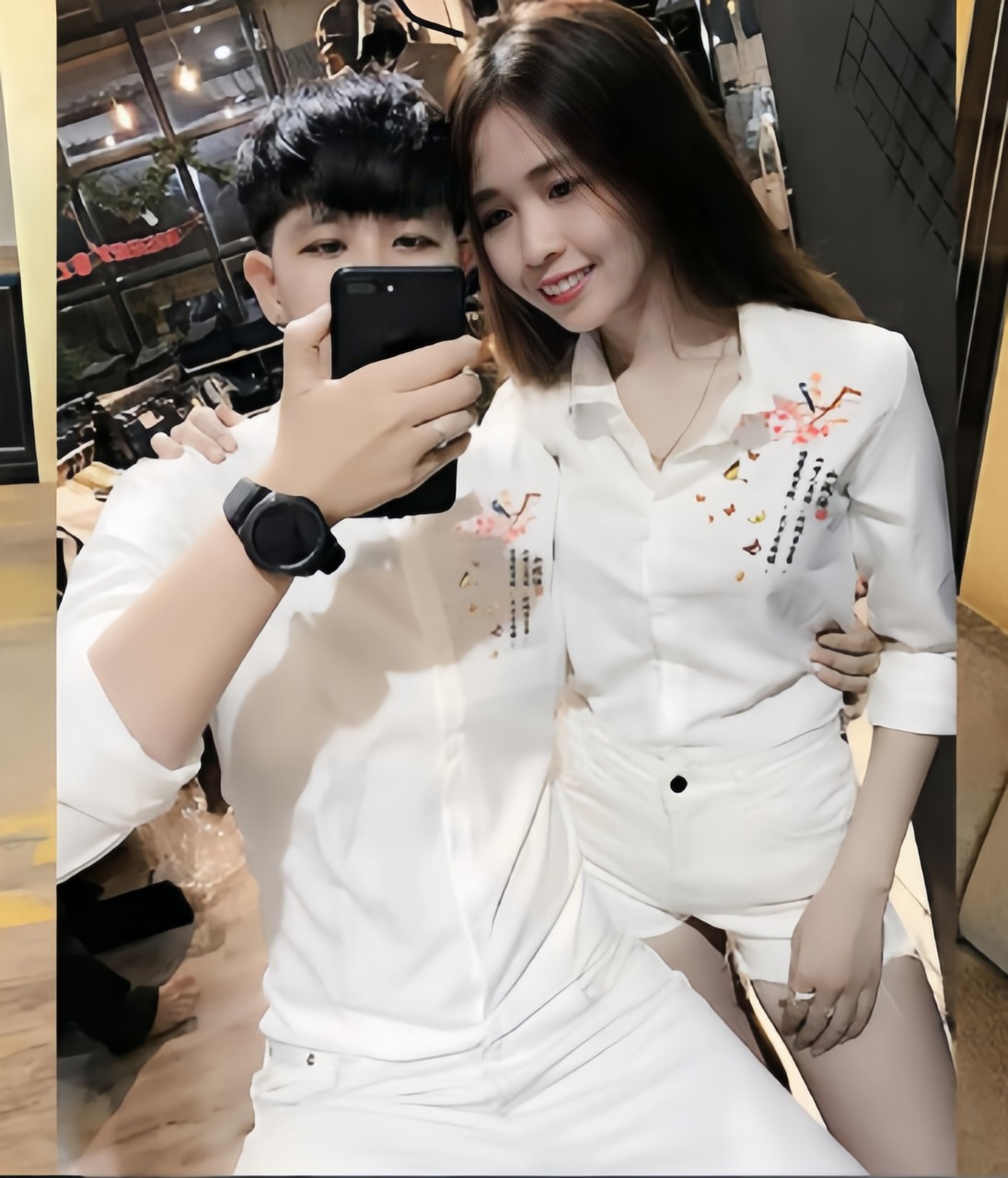 Áo Sơ Mi Nam Nữ In Hình "Hoa Anh Đào " Mẫu Mới 2024