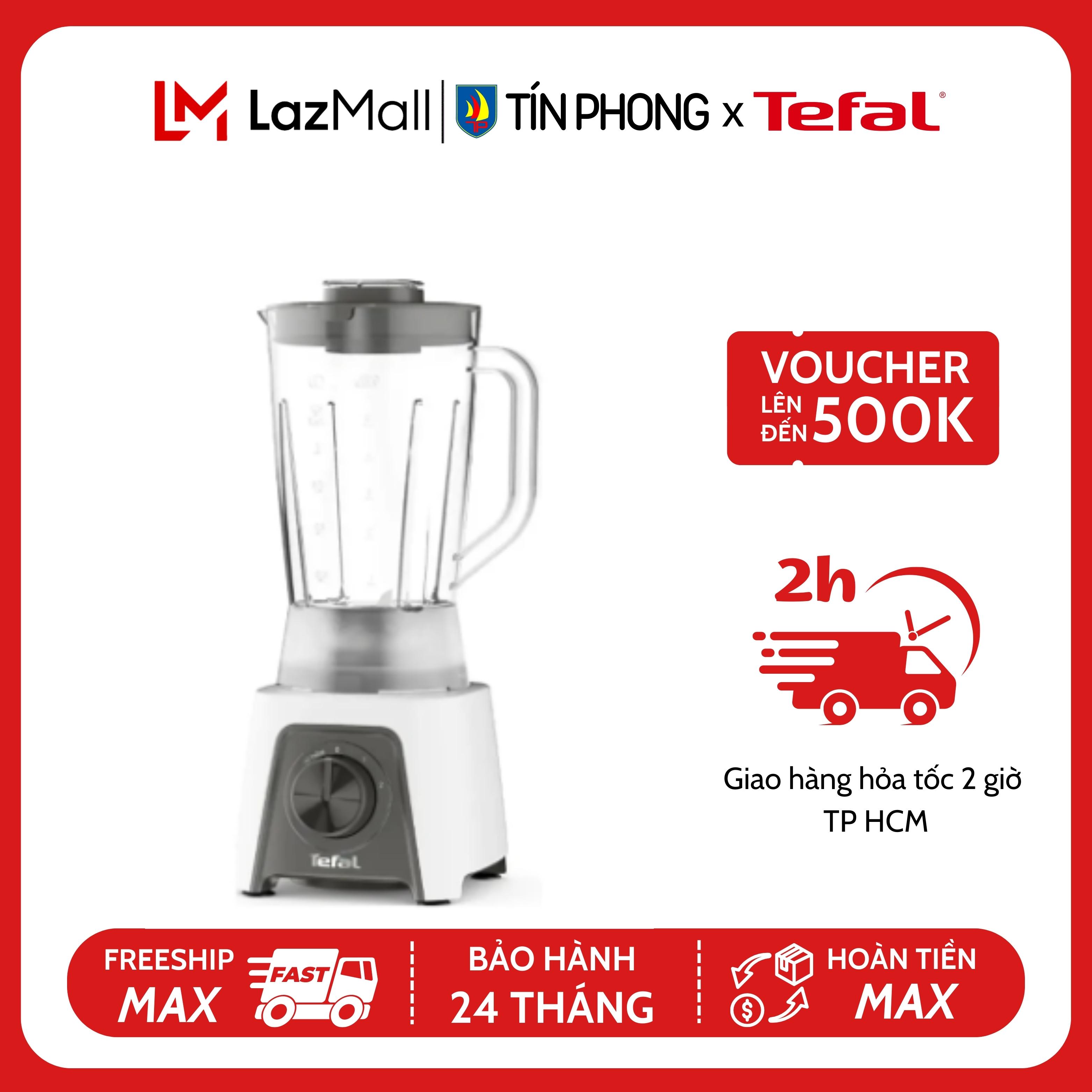 [Giao Hỏa tốc -2H] Máy xay sinh tố, máy xay đá bào Tefal BL2C0130 - 450W, 1.25L, mũi dao 6 cánh, xay được đá bào, bảo hành 2 năm