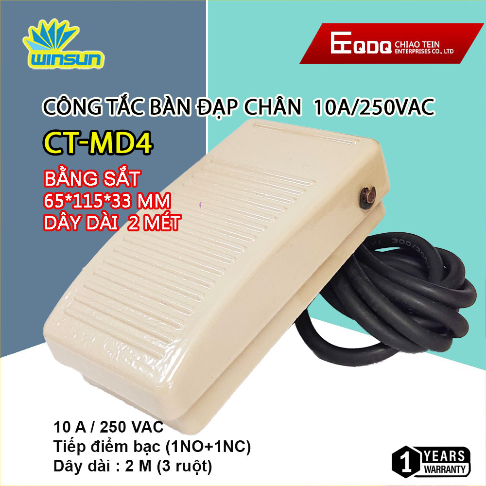 Công tắc bàn đạp chân fs-1 , fs-1 vỏ sắt 2m 250v-10a