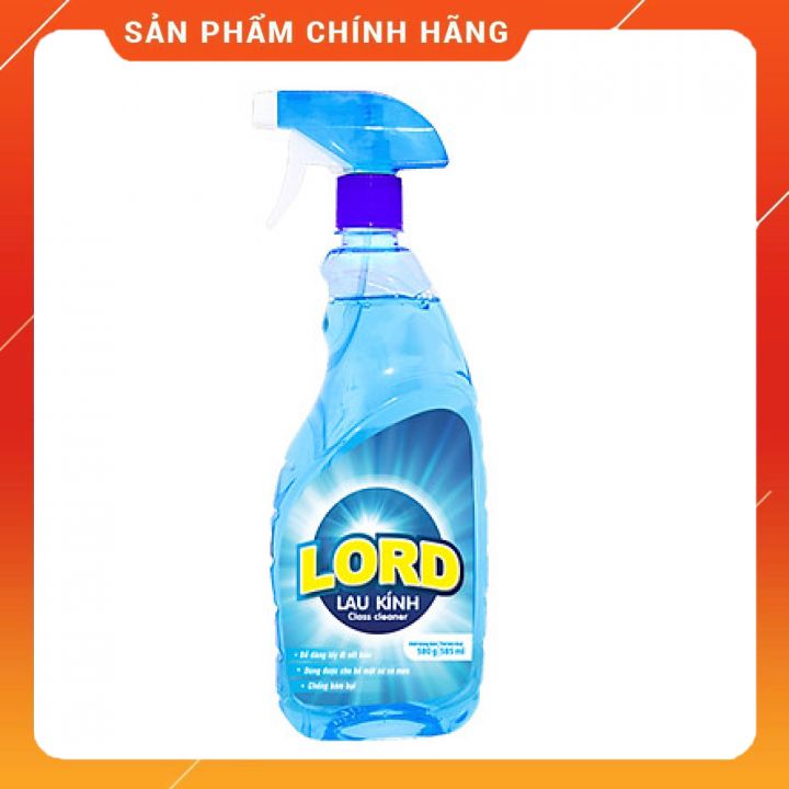 Lau kính Lord 575 g cho kính nhà bạn bóng loáng và mùi thơm dễ chịu và an toán cho người sử dụng, thân thiện môi trường