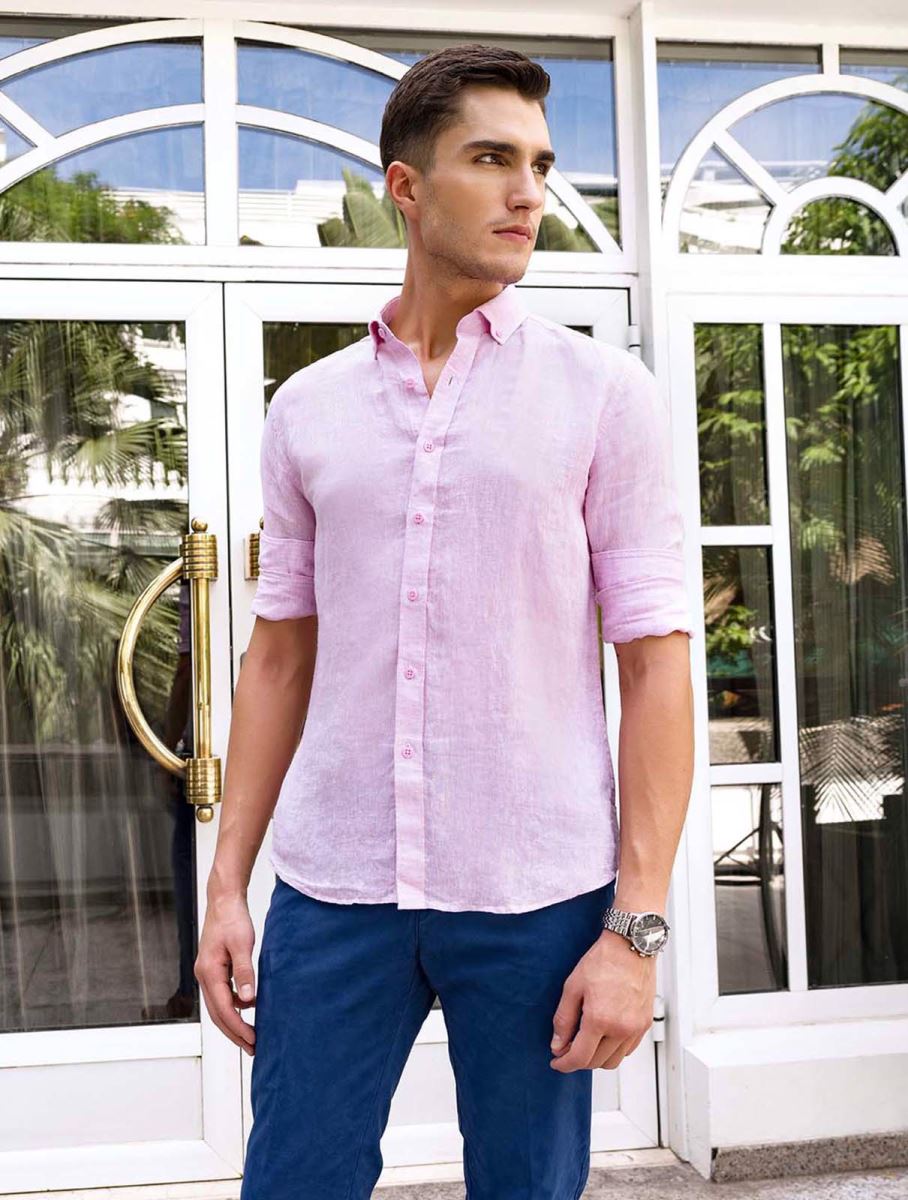 Áo sơ mi nam dài tay Aristino ALS17LI05 Hồng prism 100% Linen - món quà tuyệt vời từ thiên nhiên nên sở hữu những đặc tính vô cùng nổi trội: thoát nhiệt, hút ẩm và nhả nước nhanh,nhẹ và mềm mại