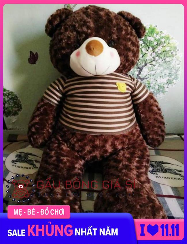 [HCM]Gấu bông Teddy khổ vải 1m2 màu nâu chất Iiệu bên trong gấu 100% gòn không độn mút vải
