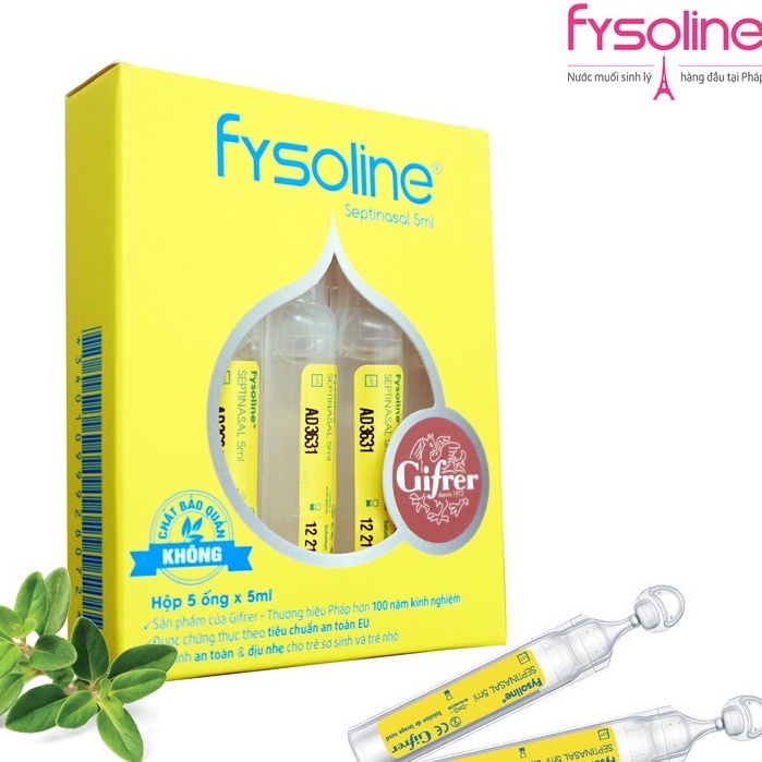 Fysoline vàng nước muối sinh lý Pháp,kháng khuẩn giảm nghẹt mũi