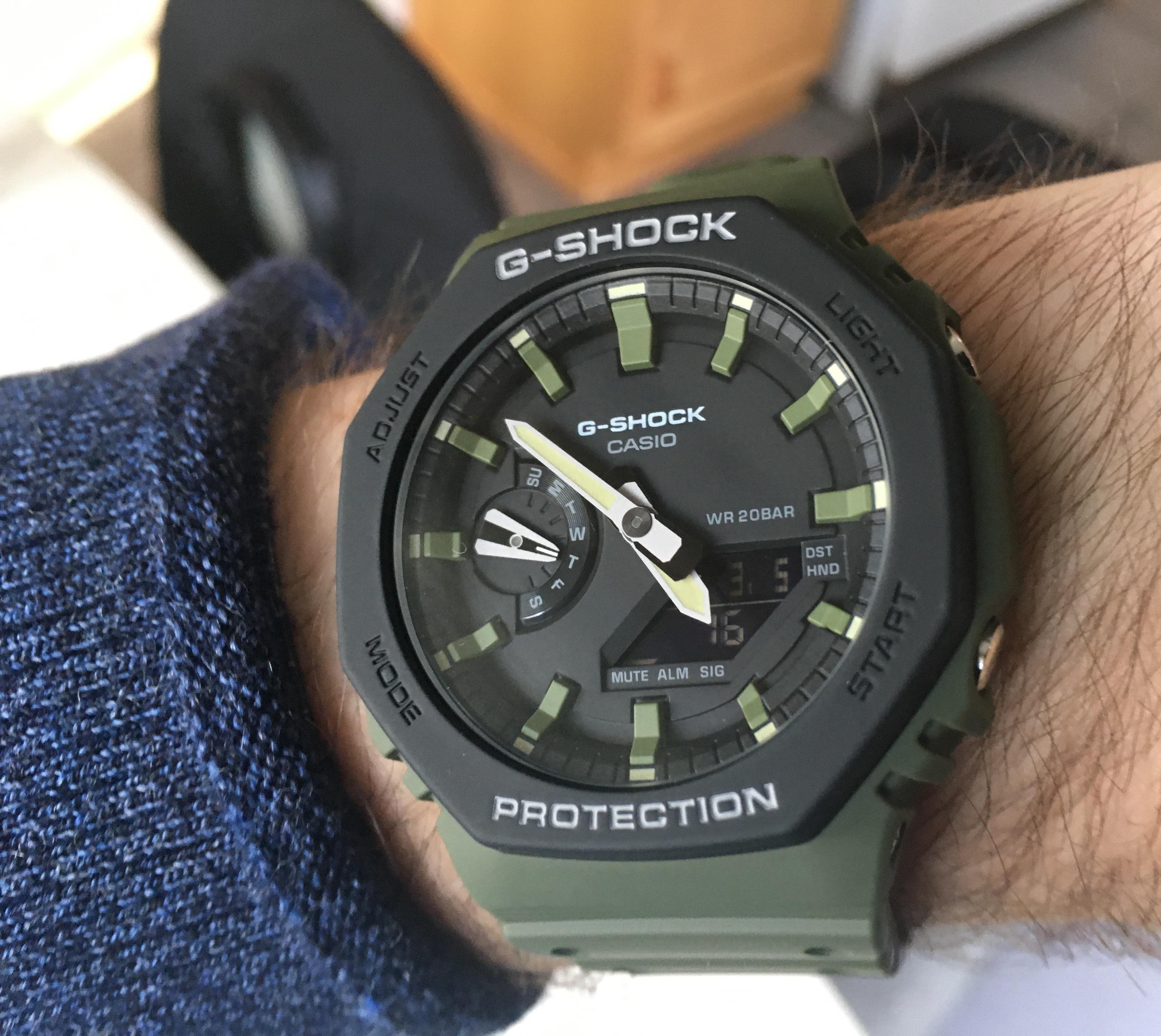 Đồng hồ Casio G-Shock GA-2110SU-3A Xanh Rêu - Mới - Made in JAPAN - Bảo  hành 12 tháng - Siêu chống nước,chống từ,chống va đập - Màu bền không phai  - Đẳng