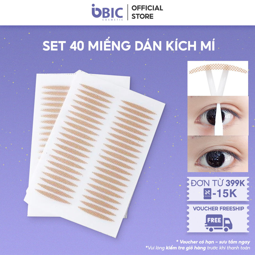 Miếng dán kích mí vân lưới siêu tàng hình set 40 cái dán tạo mí ren giúp đôi mắt to tròn tự nhiên Siêu tiện lợi cho các bạn gái MIENGDANKICHMI