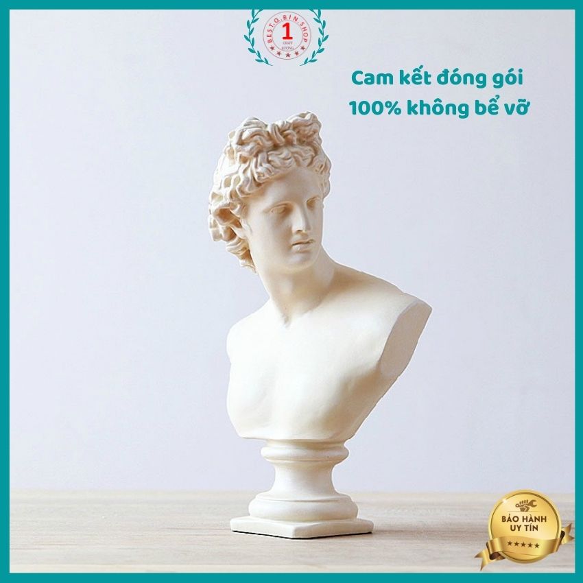 Tượng thần Hy Lạp lấy cảm hứng từ vị thần Apollo tượng trang trí decor tân cổ điển Dùng làm quà tặng , trang trí nhà cửa , đem lại may mắn giảm stress  Cam kết đóng gói không bể vỡ , Qbinshop