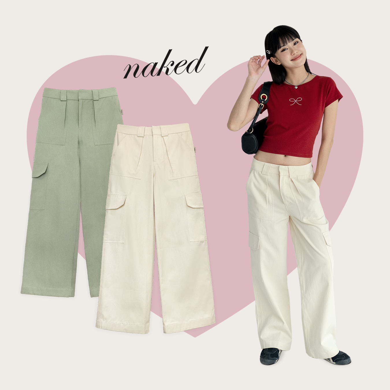 Quần khaki túi hộp naked by v - cargo trousers