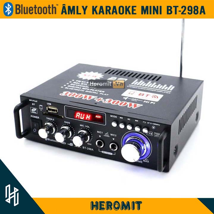 Âm Ly Karaoke Mini BT-298 Amly Bluetooth  Xe Hơi 12-220V