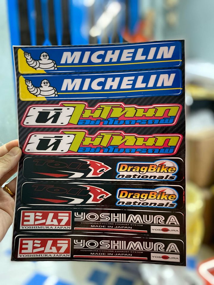 [HCM]TEM LOGO DÁN PHUỘC DÁN GẮP MICHELIN CHỮ THÁI DRAG BIKE YOSHIMURA