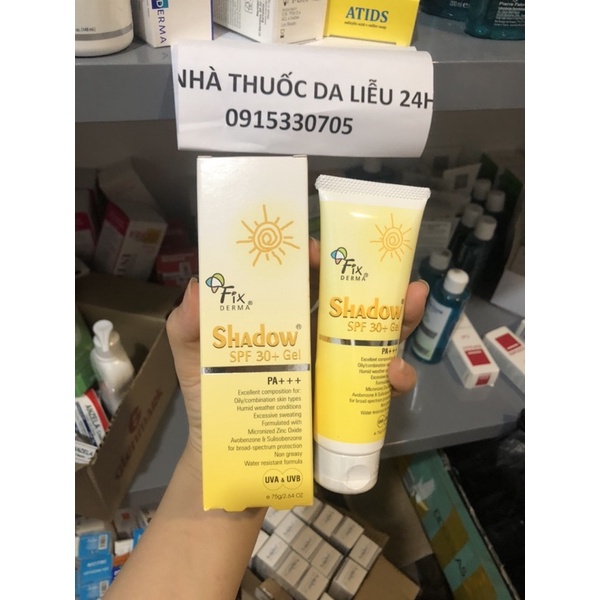 Kem chống nắng fixderma shadow spf30+ gel 75g