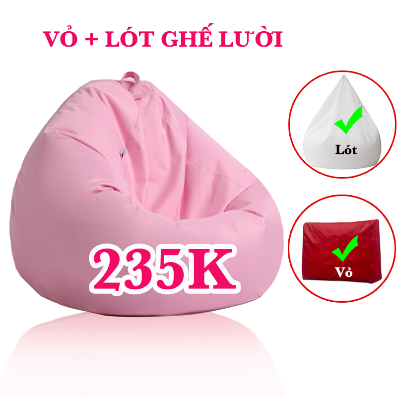 Vỏ + lót ghế lười NM, Vỏ ghế lười, sofa hình trái lê chất liệu suýt nike cao cấp, chống nước